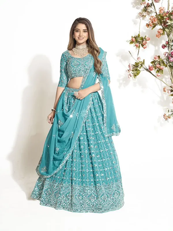 New_Semi_Stitiched_Georgette_Lehenga_Choli