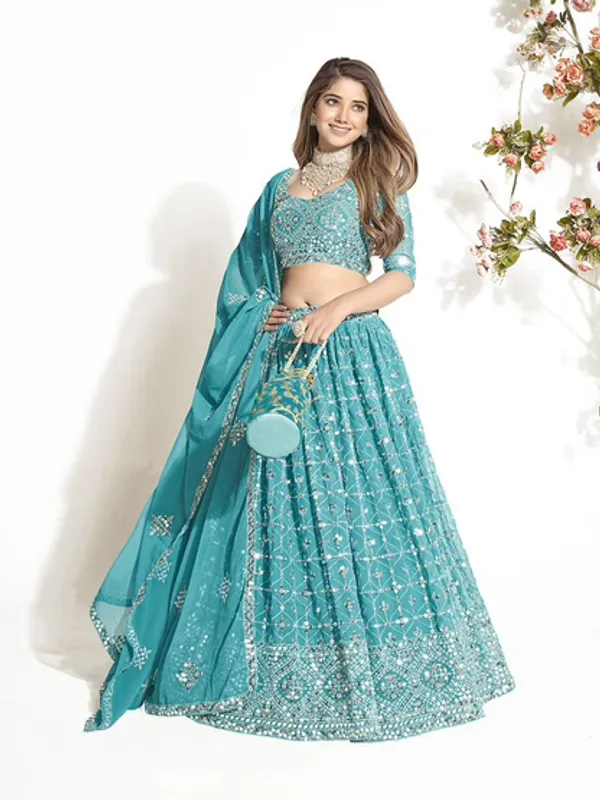 New_Semi_Stitiched_Georgette_Lehenga_Choli