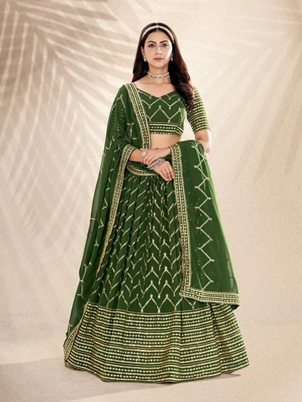New_Semi_Stitiched_Georgette_Lehenga_Choli