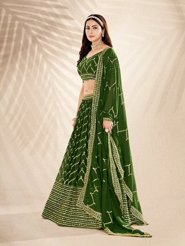 New_Semi_Stitiched_Georgette_Lehenga_Choli