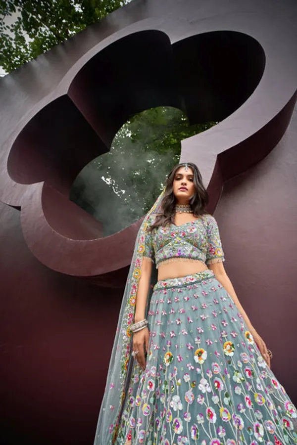 New_Semi_Stitiched_Lehenga_Choli