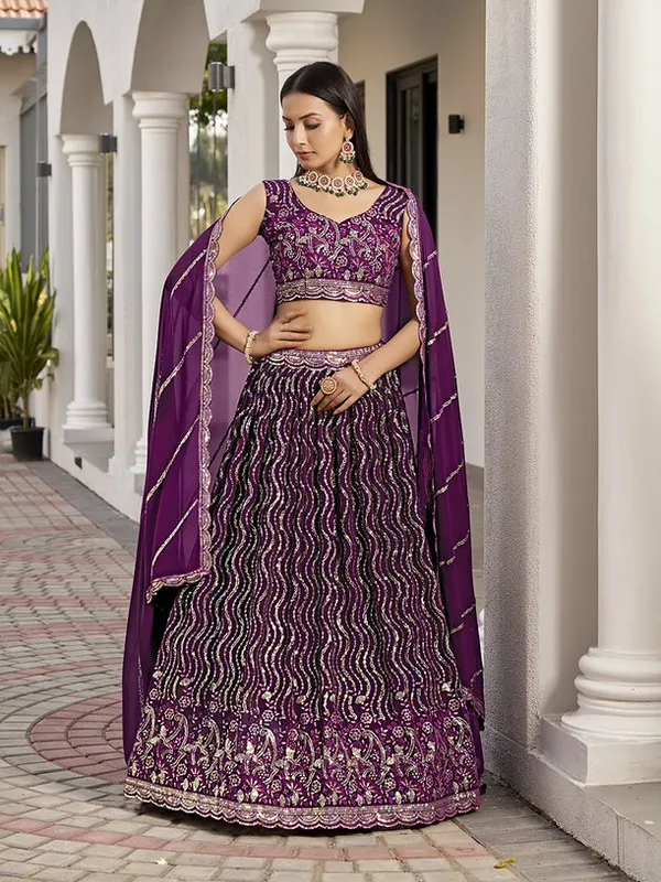 New_Semi_Stitiched_Georgette_Lehenga_Choli