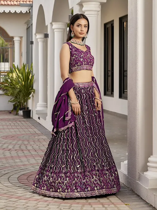 New_Semi_Stitiched_Georgette_Lehenga_Choli