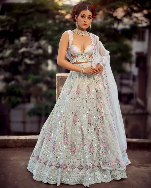 New_Semi_Stitiched_Netted_Lehenga_Choli