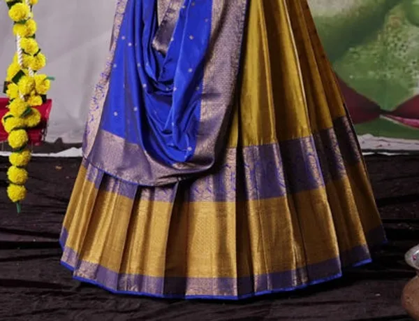 New_Semi_Stitiched_Banarasi_Lehenga_Choli