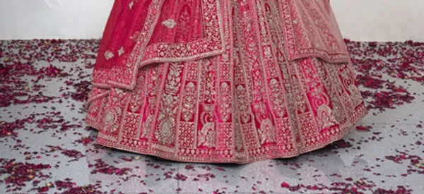 New_Semi_Stitiched_Velvet_Bridal_Lehenga_Choli