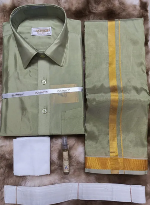 Art_Silk_Dothi_Set_Shirt_Dothi_Kerchief_Belt_3_In_1_Small_Border