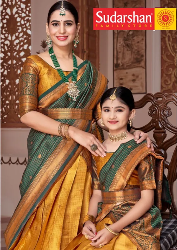 Readymade_Art_Silk_Lehenga_With_Silk_Duppatta_Mother_And_Daughter