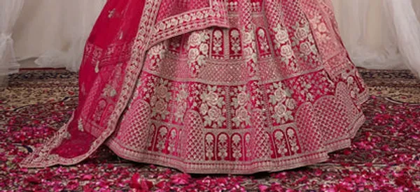 New_Semi_Stitiched_Velvet_Bridal_Lehenga_Choli