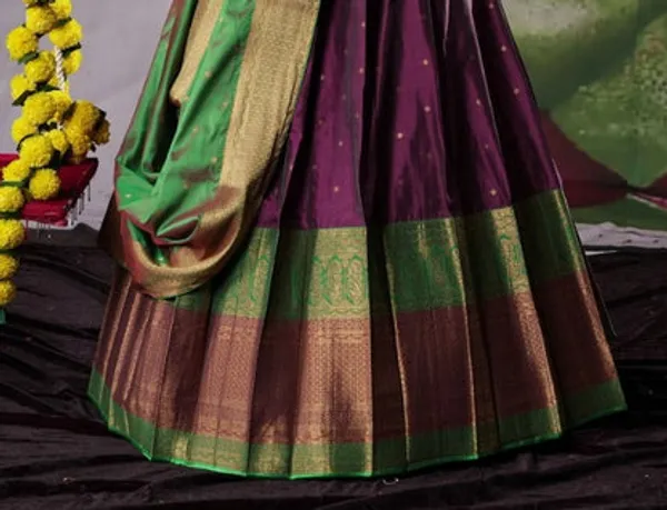 New_Semi_Stitiched_Banarasi_Lehenga_Choli