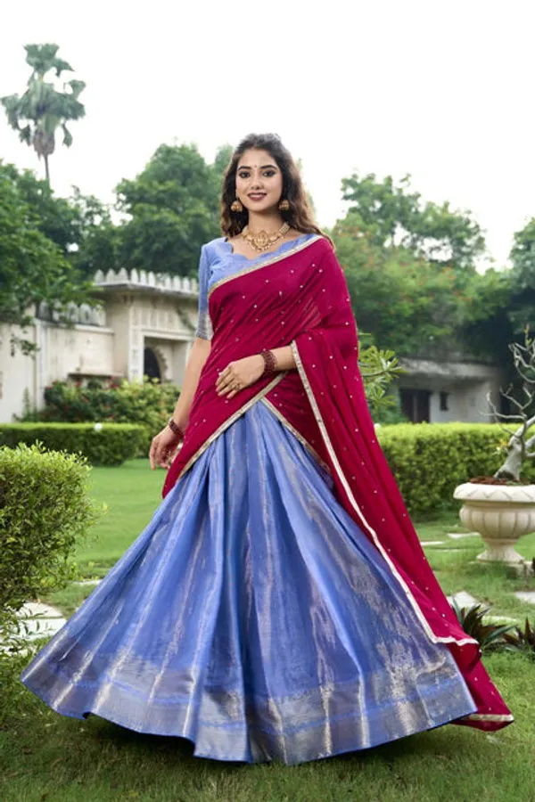 Latest_Semi_Stitched_Banarasi_Lehenga_Choli