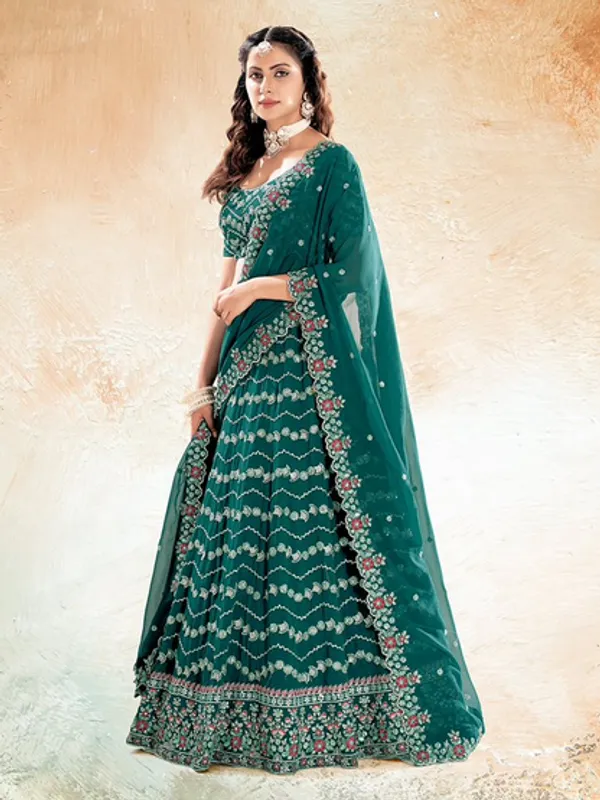New_Semi_Stitiched_Georgette_Lehenga_Choli