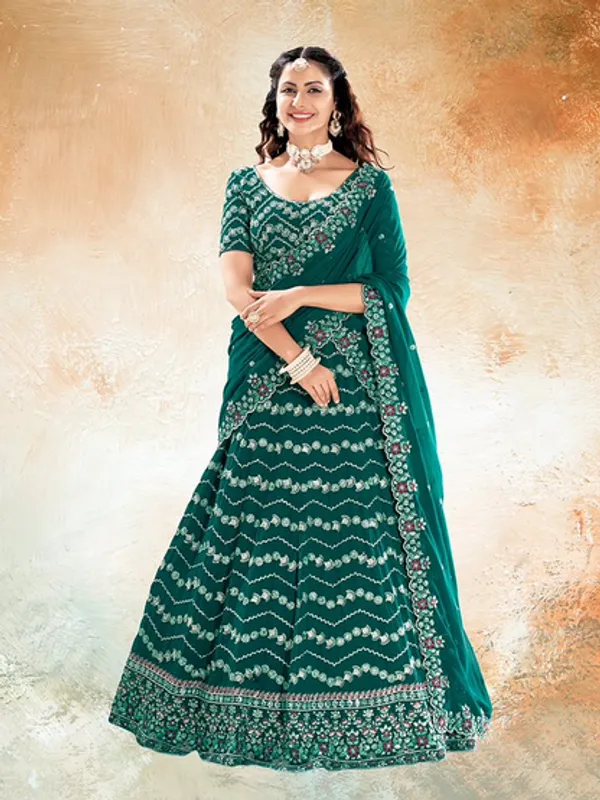 New_Semi_Stitiched_Georgette_Lehenga_Choli