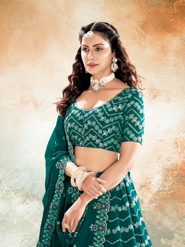 New_Semi_Stitiched_Georgette_Lehenga_Choli