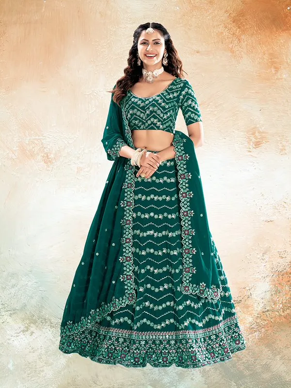 New_Semi_Stitiched_Georgette_Lehenga_Choli