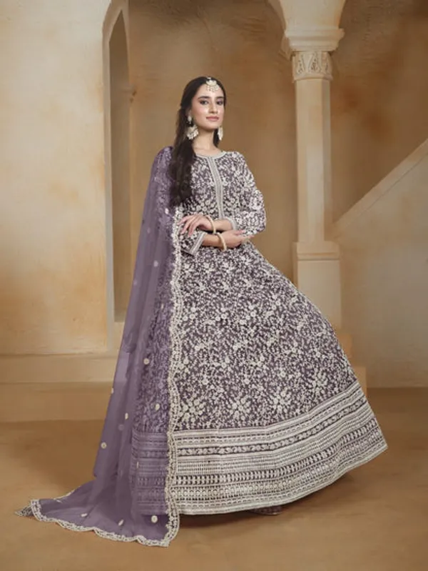 Semi_Stitched_Gown_With_Duppatta