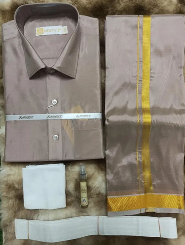 Art_Silk_Dothi_Set_Shirt_Dothi_Kerchief_Belt_3_In_1_Small_Border