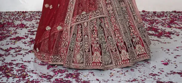 New_Semi_Stitiched_Velvet_Bridal_Lehenga_Choli