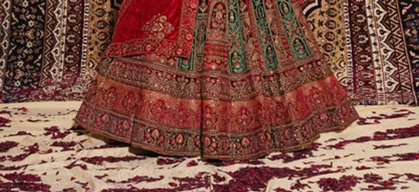 New_Semi_Stitiched_Velvet_Bridal_Lehenga_Choli