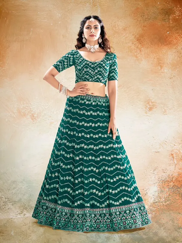 New_Semi_Stitiched_Georgette_Lehenga_Choli