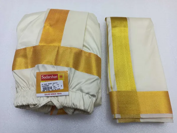 Raw_Silk_Ready_Dhothi_With_Shalya_1_Inch_Border_Gold_Jari