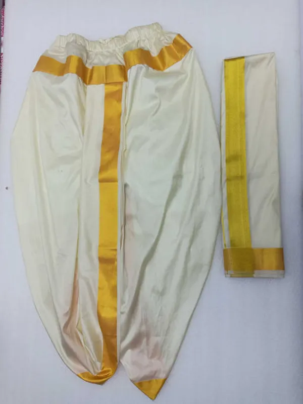 Raw_Silk_Ready_Dhothi_With_Shalya_1_Inch_Border_Gold_Jari