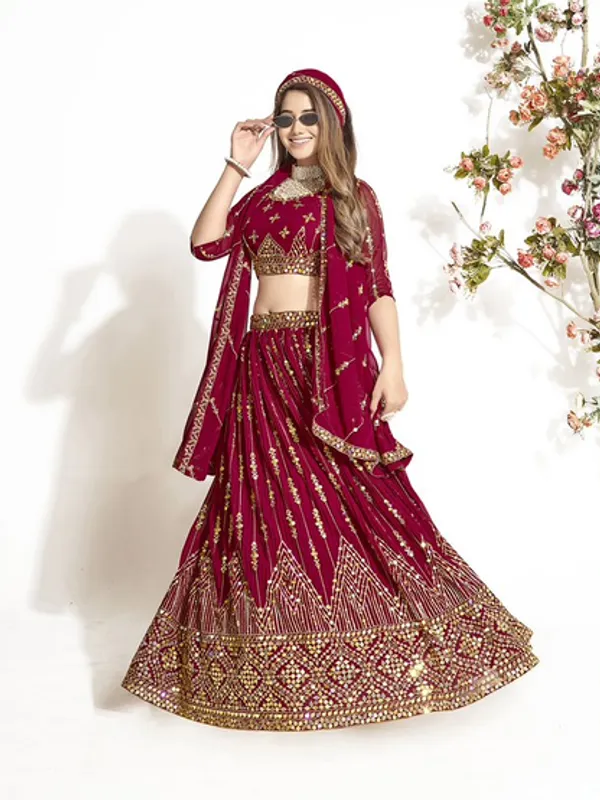 New_Semi_Stitiched_Georgette_Lehenga_Choli