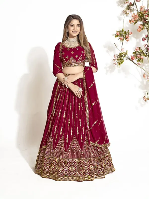 New_Semi_Stitiched_Georgette_Lehenga_Choli