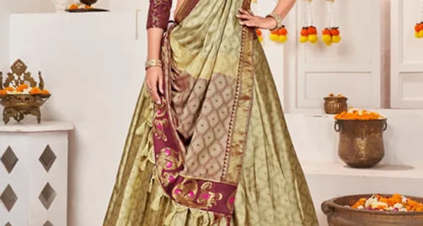 New_Semi_Stitiched_Banarasi_Lehenga_Choli