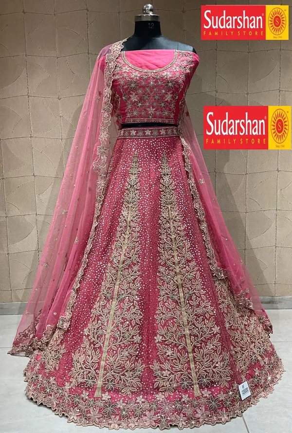 New_Semi_Stitiched_Netted_Lehenga_Choli