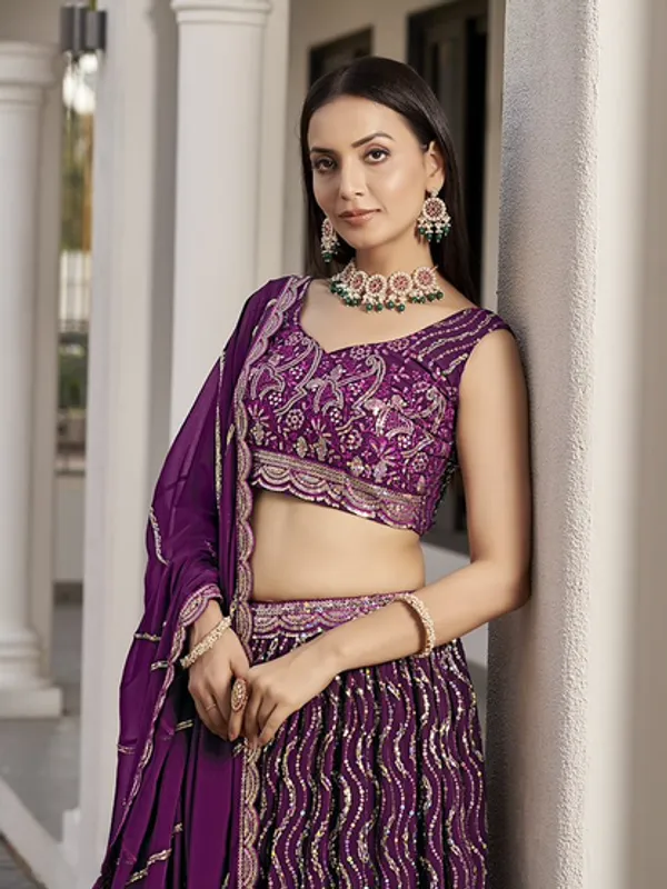 New_Semi_Stitiched_Georgette_Lehenga_Choli