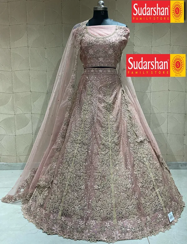 New_Semi_Stitiched_Netted_Lehenga_Choli
