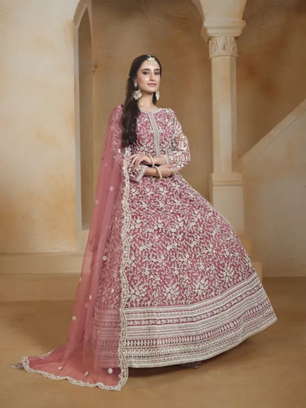 Semi_Stitched_Gown_With_Duppatta