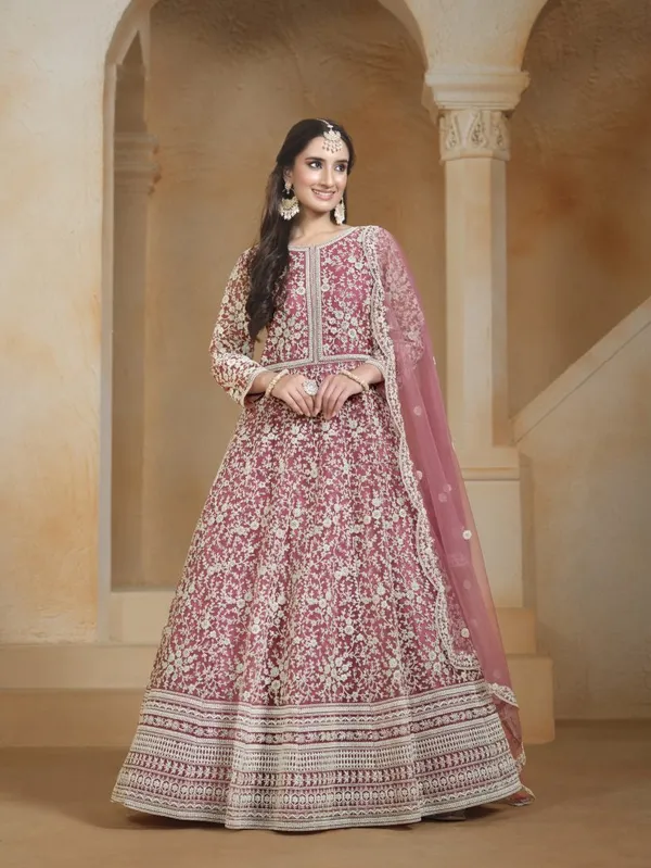 Semi_Stitched_Gown_With_Duppatta