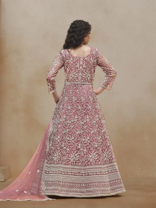 Semi_Stitched_Gown_With_Duppatta