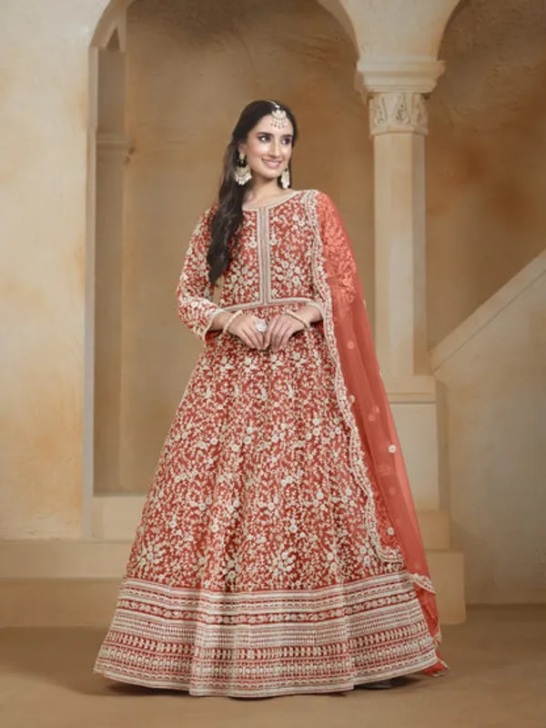 Semi_Stitched_Gown_With_Duppatta