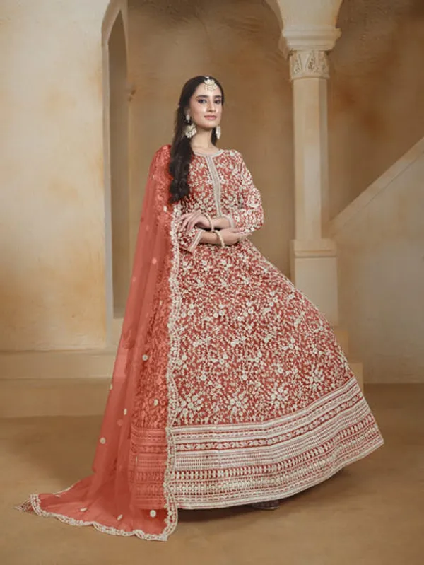 Semi_Stitched_Gown_With_Duppatta