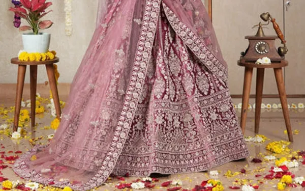 New_Semi_Stitiched_Velvet_Bridal_Lehenga_Choli
