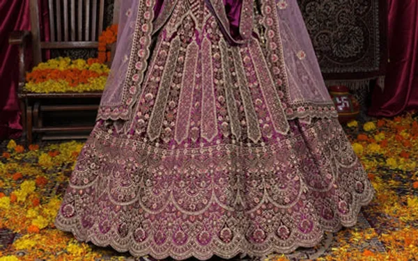 New_Semi_Stitiched_Velvet_Bridal_Lehenga_Choli