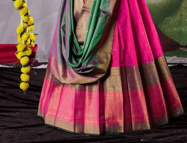 New_Semi_Stitiched_Banarasi_Lehenga_Choli