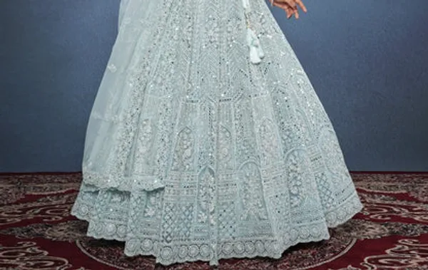 New_Semi_Stitiched_Netted_Lehenga_Choli