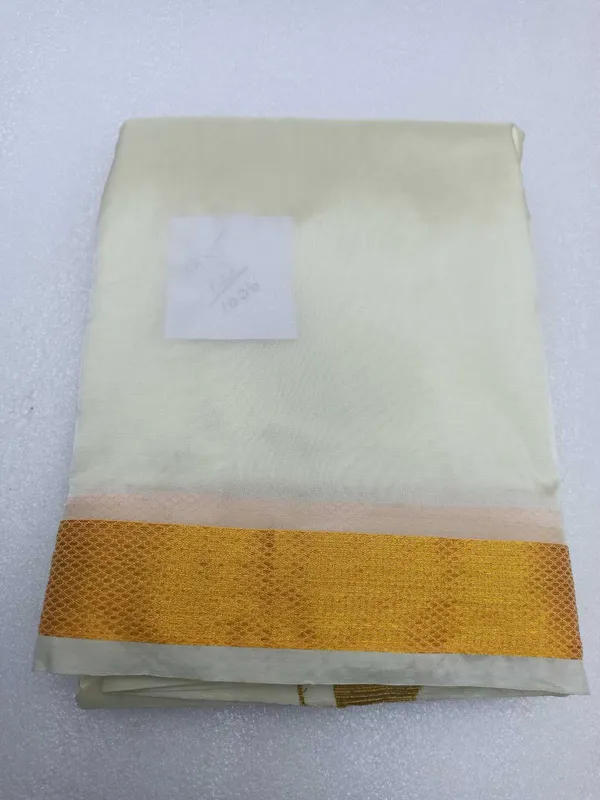 Raw_Silk_Dhothi_8_Yards_Dothi_X_4yards_Shalya_1_Cm_Border_Gold_Jari