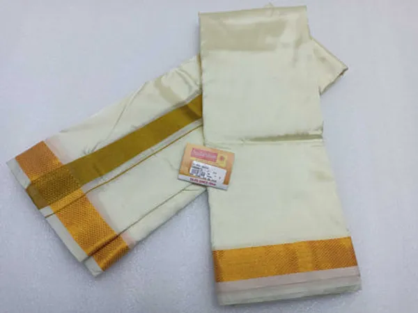 Raw_Silk_Dhothi_8_Yards_Dothi_X_4yards_Shalya_1_Cm_Border_Gold_Jari