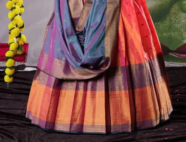 New_Semi_Stitiched_Banarasi_Lehenga_Choli