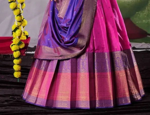 New_Semi_Stitiched_Banarasi_Lehenga_Choli