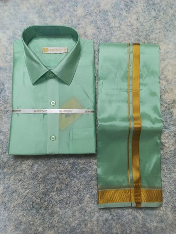Art_Silk_Dothi_Set_Shirt_Dothi_Kerchief_Belt_3_In_1_Small_Border