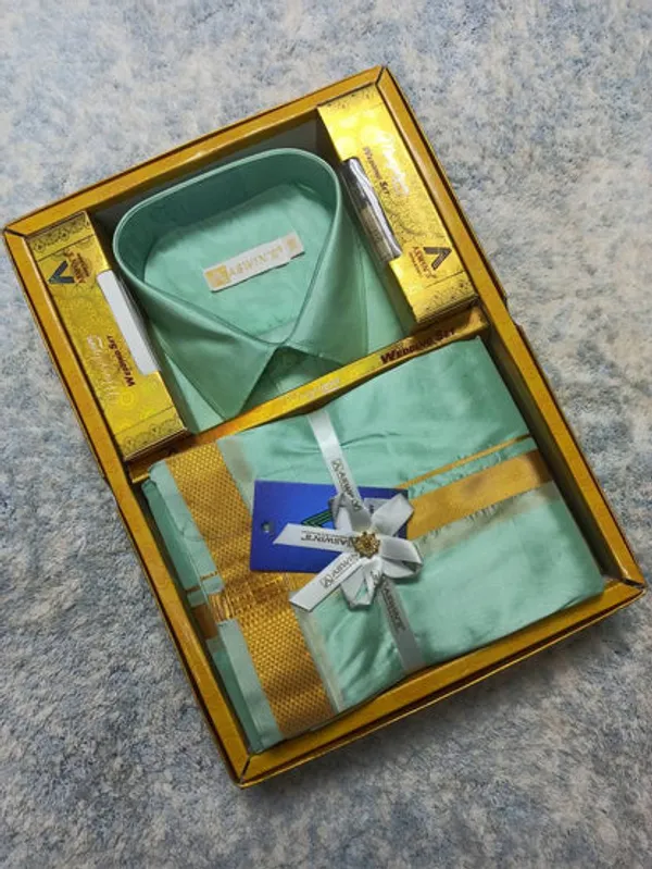 Art_Silk_Dothi_Set_Shirt_Dothi_Kerchief_Belt_3_In_1_Small_Border