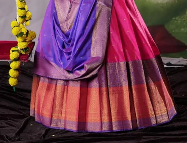 New_Semi_Stitiched_Banarasi_Lehenga_Choli