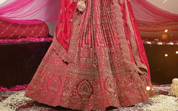 New_Semi_Stitiched_Velvet_Bridal_Lehenga_Choli