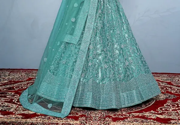 New_Semi_Stitiched_Netted_Lehenga_Choli